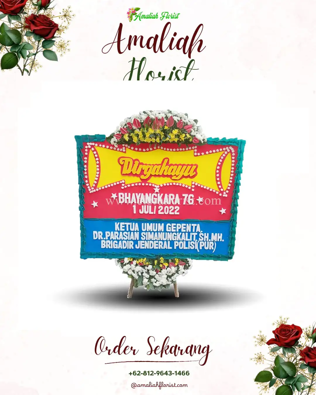 Papan Bunga HUT Ulang Tahun Narimbang Mulia